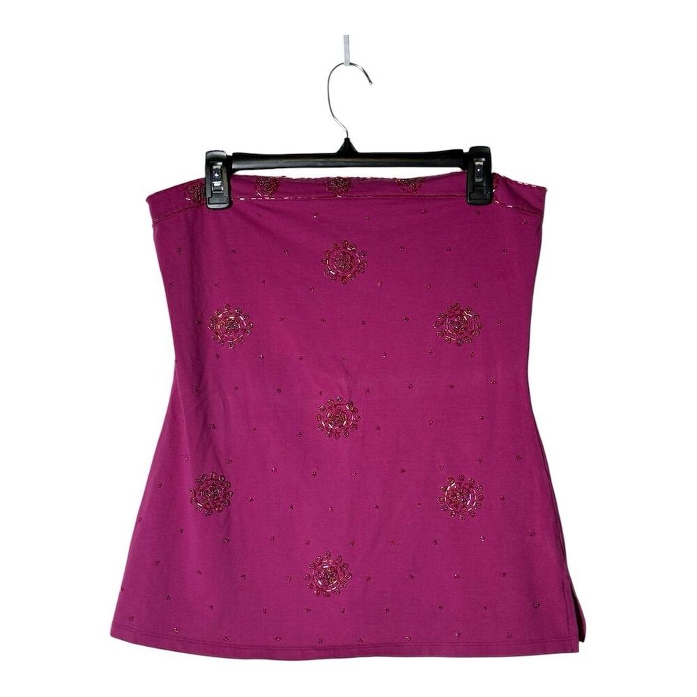 0004. Maurices Women's M Burgundy‎ Strapless Beaded Party Top